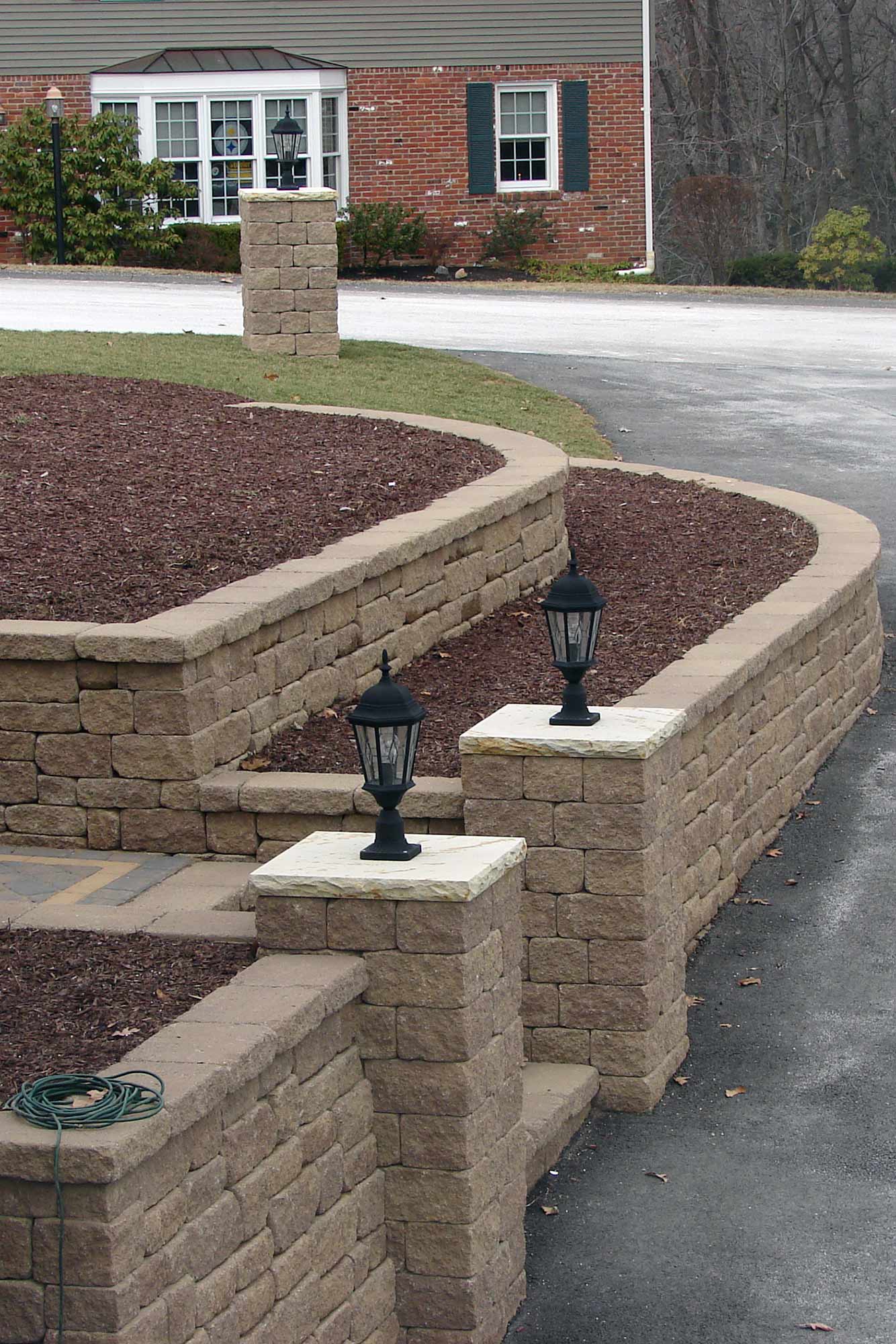 Two tiered Retaining Walls with Pillar Pittsburgh